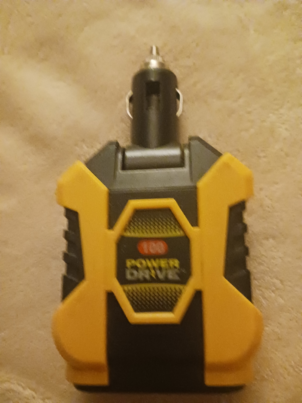 Yellow and Black Car Power Inverter - 12V DC to AC ,12V PLUG AND 2 USB PORTS